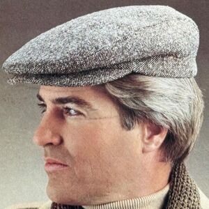 Vintage Totes Flat Cap Hat Mens L Gray Tweed Newsboy Fisherman Rain Rolls Off